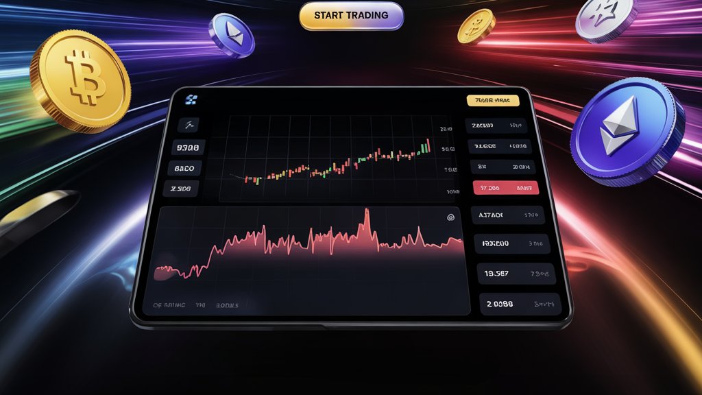 Grafico trading base per principianti con movimento del prezzo